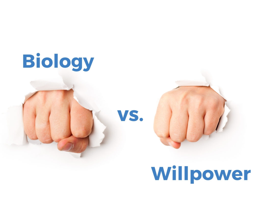 Biology versus willpower