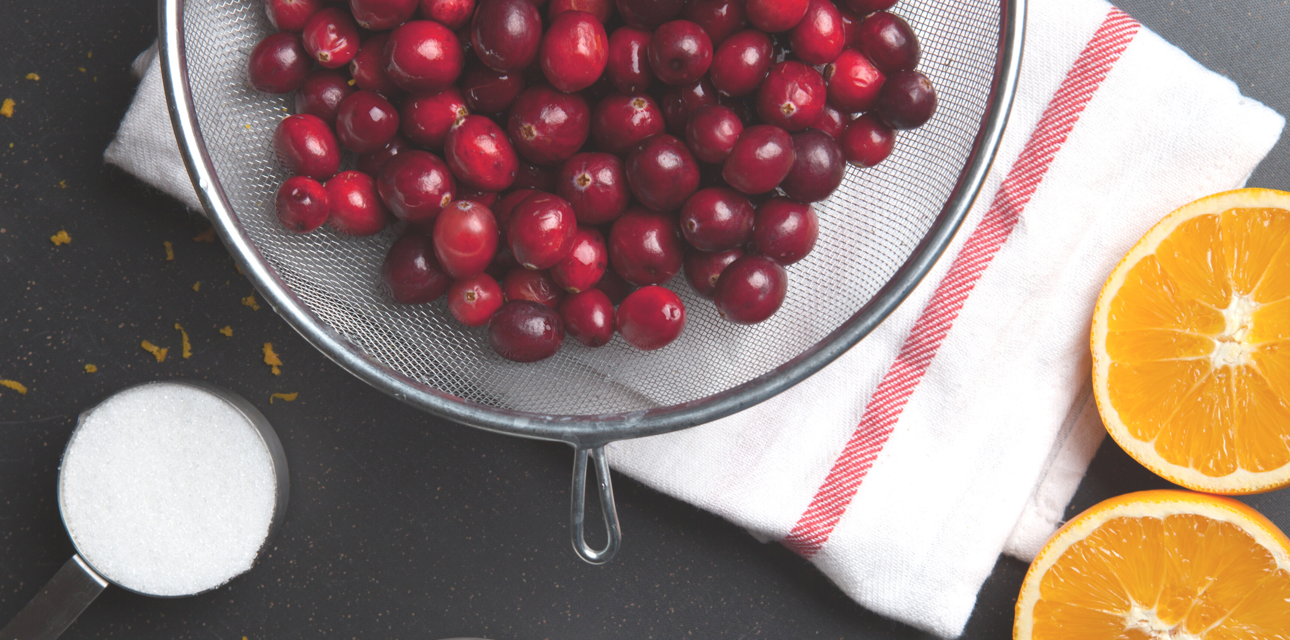 cranberry and oranges combined with small amount of sugar